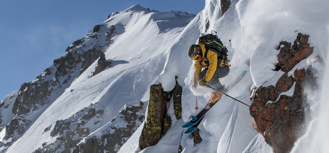 Skier in mid flip