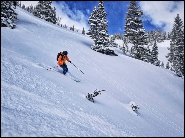 Skier in mid flip